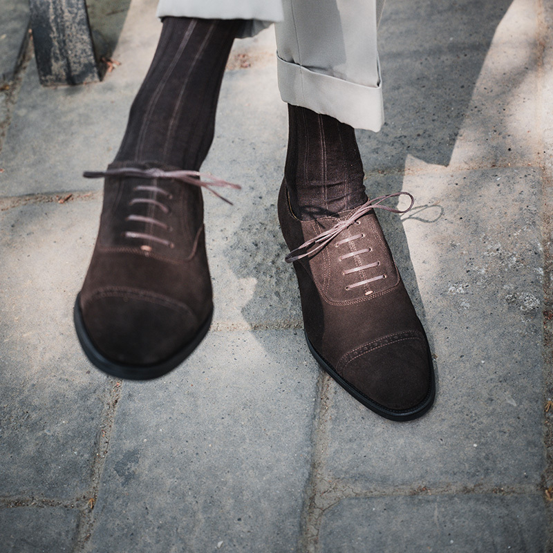 Badia国产手缝沿条工艺牛津皮鞋