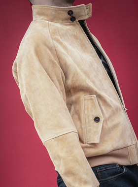 Oct Tenth哈林顿G9皮夹克 FW苏丹小羊皮翻毛皮秋冬季男士上衣外套