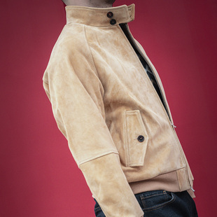 男士 FW苏丹小羊皮翻毛皮秋冬季 上衣外套 Tenth哈林顿G9皮夹克 Oct