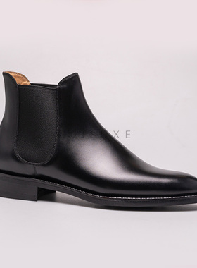 雅生AXEN固特异工艺男士切尔西靴皮靴意大利小牛皮橡胶底 Chelsea