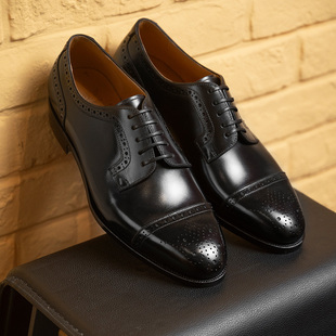 国货之光Oct 男 Tenth手工固特异手缝沿条结构Derby德比布洛克皮鞋
