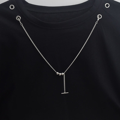 钛钢防水衣领链两头挂钩