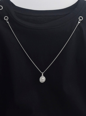 钱币人头吊坠衣领链两头挂钩