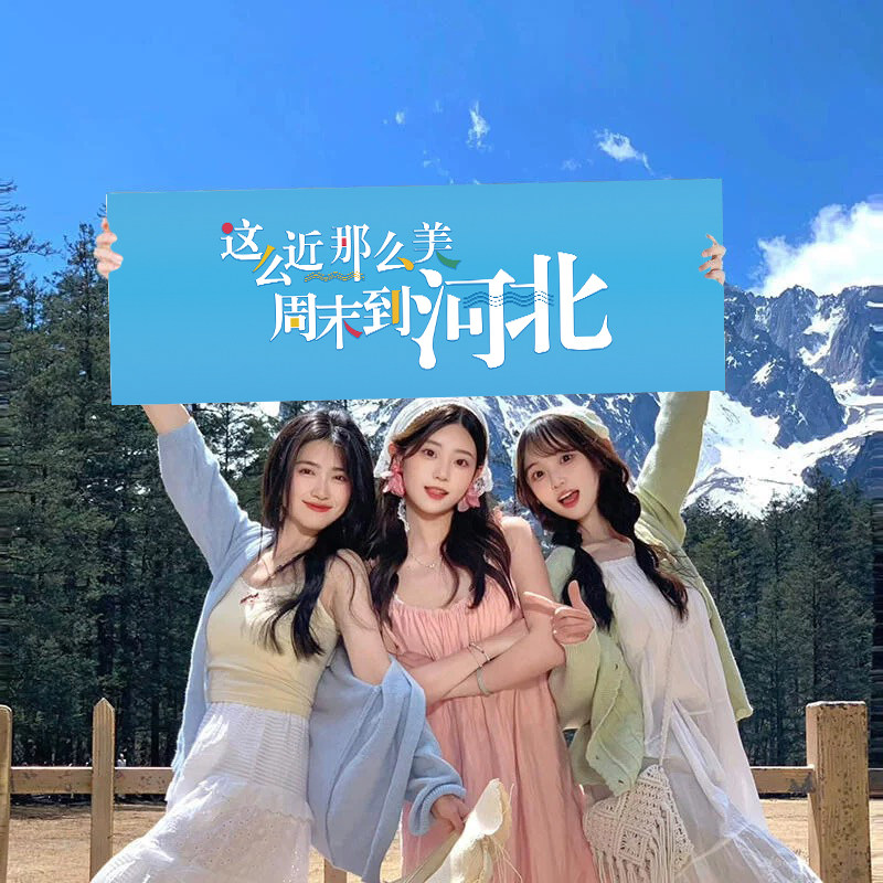 旅游拍照手拉幅团建辞职拉条幅