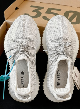 莆田广椰子鞋350白色满天星休闲运动鞋子男OG YEEZY夏季跑步鞋女