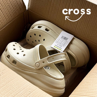 情侣包头凉拖鞋 泡芙洞洞鞋 厚底增高踩屎感白敬亭同款 春夏季 男女款