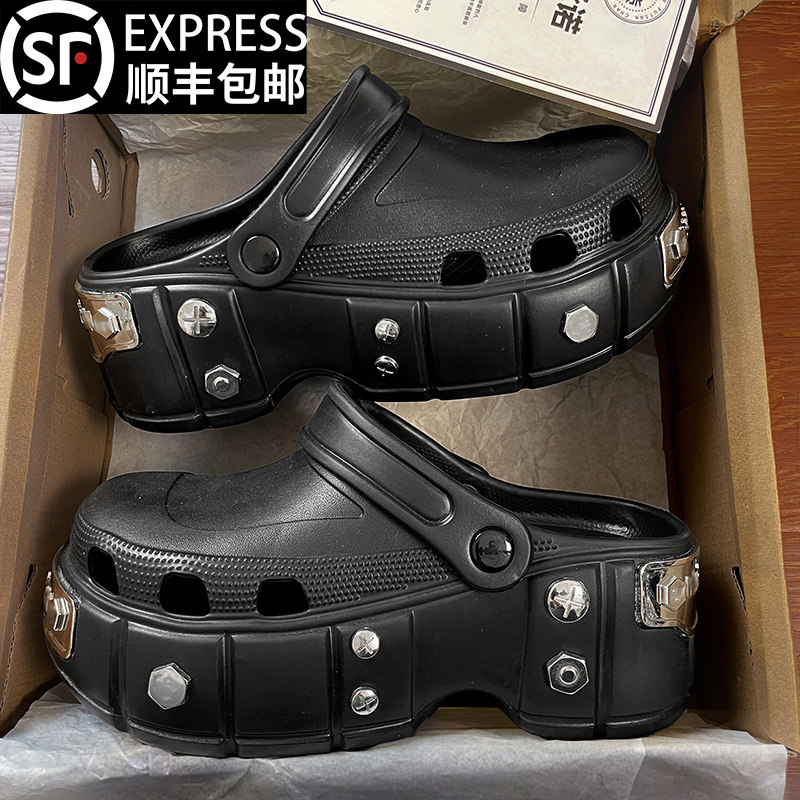 厚底巴黎洞洞鞋男女款增高防滑包头拖鞋2026新款夏季踩屎感凉鞋潮