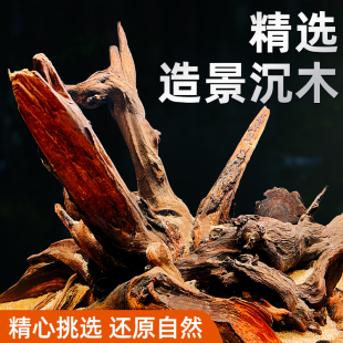 鱼缸造景沉木小号摆件乌龟缸躲避屋假山微景观装 饰品杜鹃根溪流缸