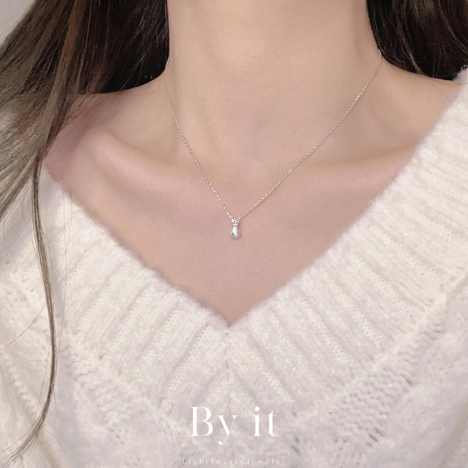 s999纯银不掉色转运小福袋项链女款轻奢小众颈炼锁骨链高级感礼物
