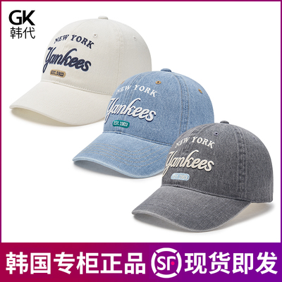 MLB帽子学院风牛仔棒球帽正品新