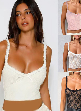 Lace halter sexy tank top 夏季女装上衣蕾丝内衬吊带性感小背心