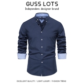 秋季 衬衫 新款 行政休闲纯色百搭时尚 Gusslots 长袖 男士 修身