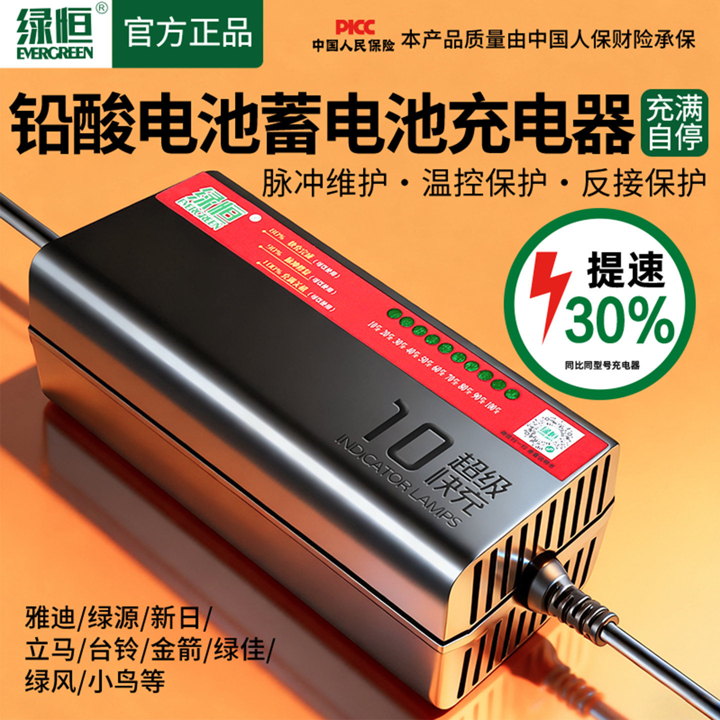 绿恒充电器适配爱玛雅迪台铃图片