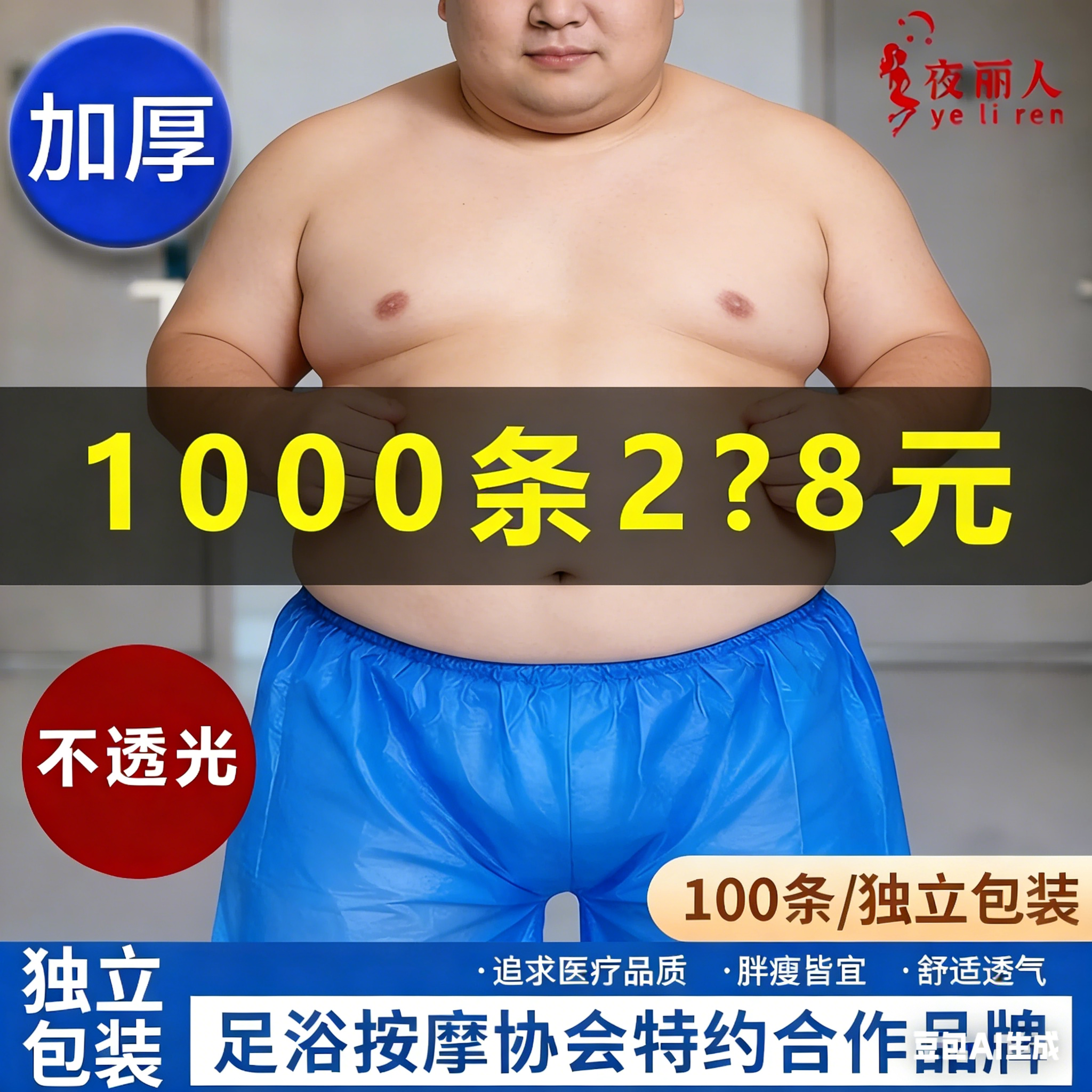 足浴一次性内裤短裤SPA养生桑拿平角美容院男女裤子按摩大码汗蒸