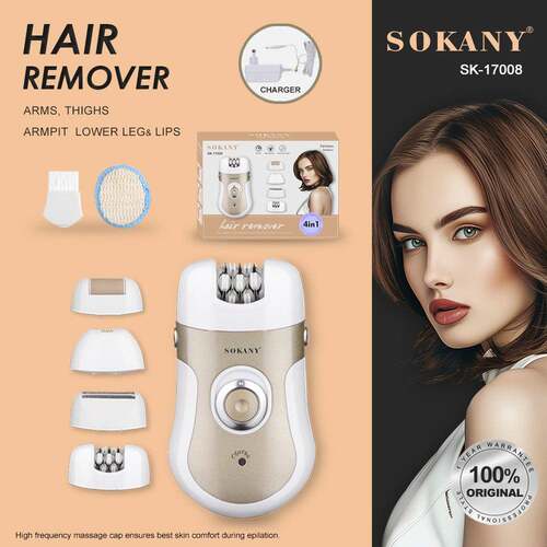 跨境SOKANY17008除毛器女士4in1电动磨足去皮拔毛器HAIR REMOVER