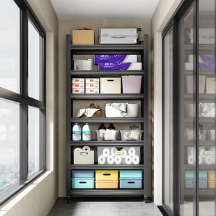 阳台置物架家用落地多层仓库杂物展示货架铁艺客厅厨房收纳储物柜