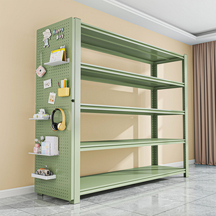 带洞洞板货架家用多层置物架落地阳台收纳层架展示架钢制杂物间架