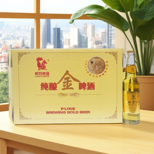 崂特啤酒纯酿金啤酒330mlX24瓶崂山水酿造小瓶啤酒
