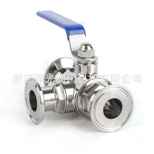 卫生型不锈钢洁净三通直通球阀，快装卡箍焊接，型T型304/316