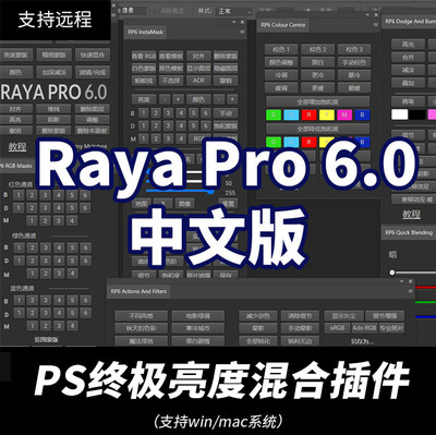 Raya Pro6 PS人像风光终极亮度混合控制扩展面板插件Win/Mac2022