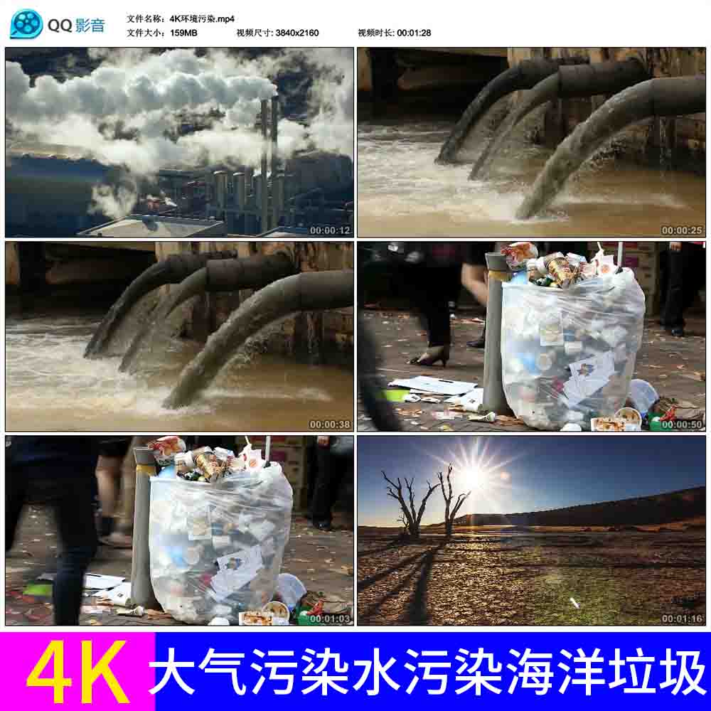 大气污染水污染海洋垃圾沙尘暴雾霾森林砍伐环保环境4k视频素材
