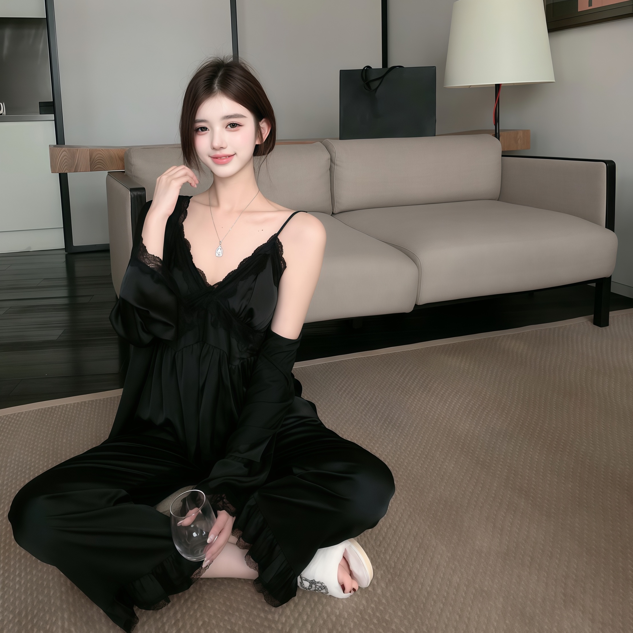 维多利亚【真丝】新款三件套睡衣