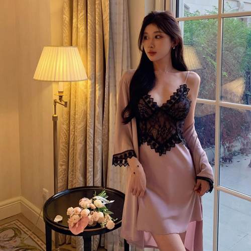 顺丰礼盒装真丝睡裙女秋冬两件套