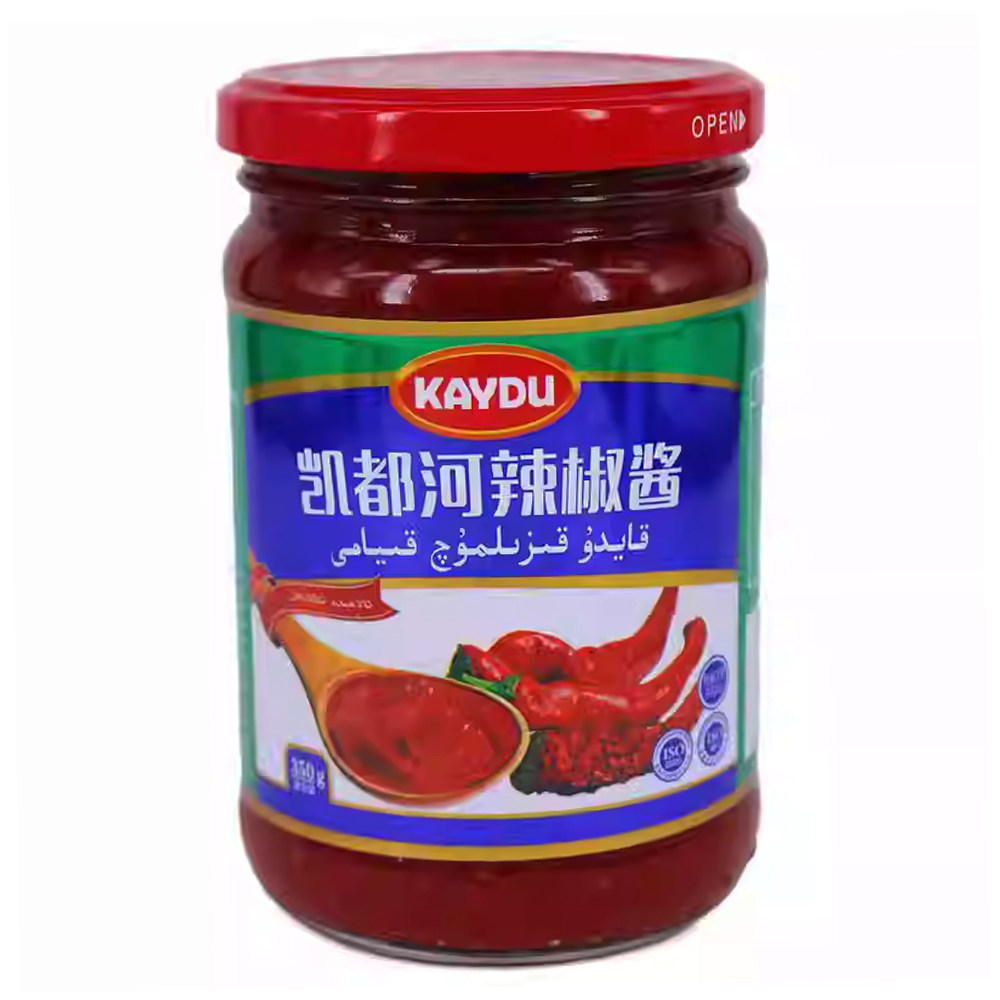 新疆凯都河辣椒酱350克玻璃瓶装辣椒干炒菜用焉耆辣子酱KAYDU包邮