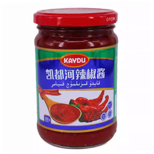 包邮 新疆凯都河辣椒酱350克玻璃瓶装 辣椒干炒菜用焉耆辣子酱KAYDU