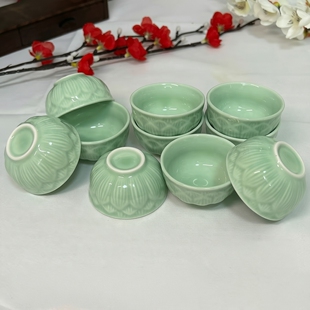 龙泉青瓷品茗茶具陶瓷潮汕功夫茶杯泡茶套装简约家用高颜值批发