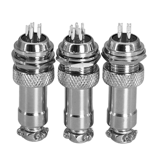 GX12穿墙镀银航空插头 连接器2芯3芯4芯5芯6芯7芯 公头母头12mm