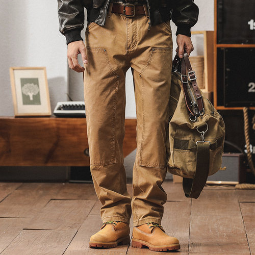 美式重磅工装伐木裤男直筒