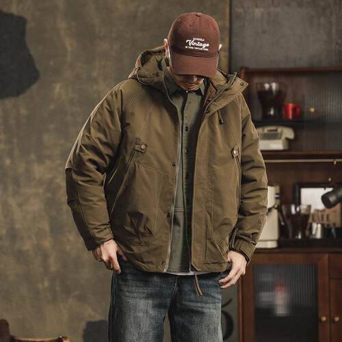 美式机能工装羽绒服男士