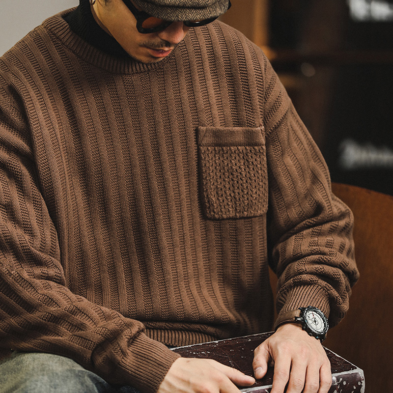 美式复古毛衣男宽松慵懒风