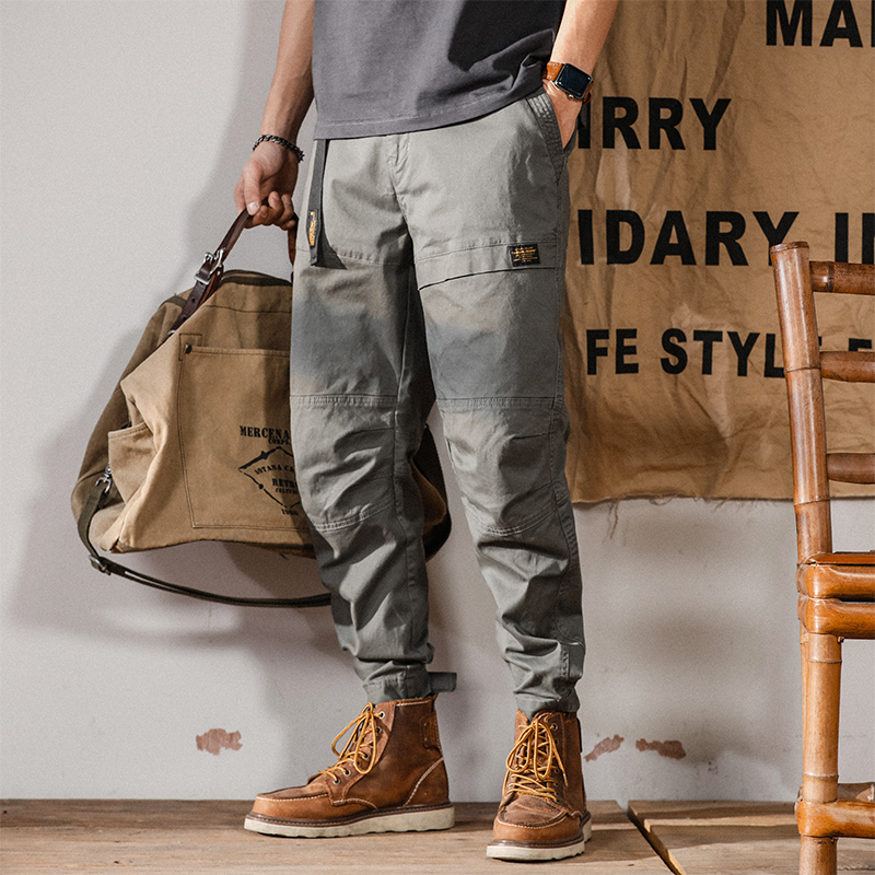 阿美咔叽休闲工装裤男直筒裤子