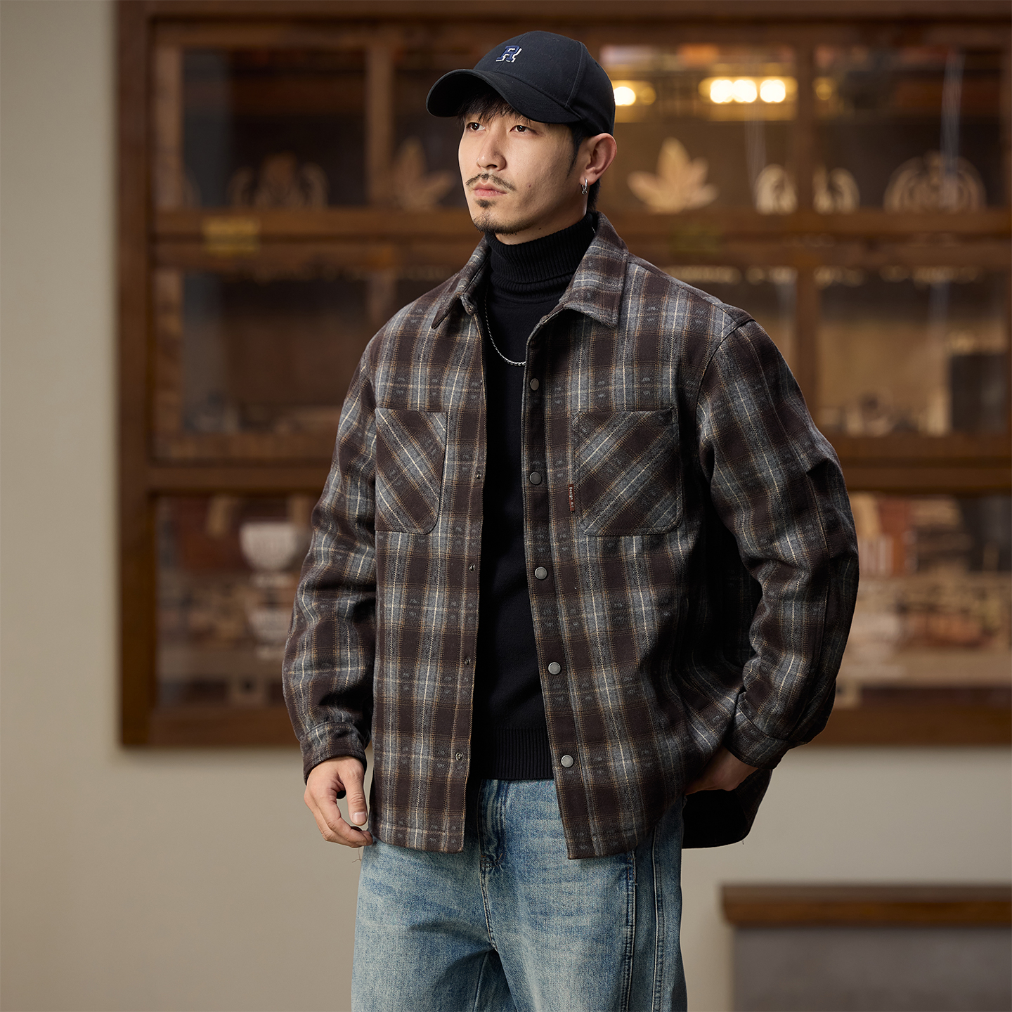 美式复古轻薄羽绒服男外套