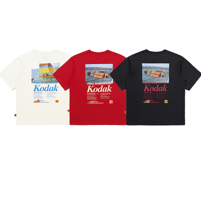 KODAK柯达26新款夏季纯棉圆领短袖T恤男女百搭上衣