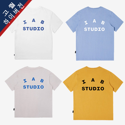 IAB STUDIO夏季100%纯棉男女同款短袖圆领T恤潮牌韩国服装
