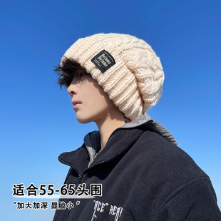 大头围毛线帽子男款2025新款秋冬季保暖护耳针织帽男士冷帽男生潮
