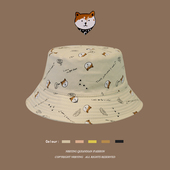 百搭学生盆帽秋天遮阳帽子女 时尚 日系可爱卡通渔夫帽女春夏季 韩版