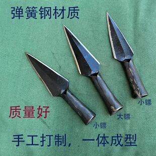 锻打枪头山猪矛弹簧钢材质长矛头投掷枪头霸王枪防身户外练武器械