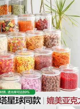 益扣超市透明陈列盒零食糖果塑料透明带盖防潮密封盒食品级展示盒