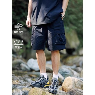 復(fù)古百搭男夏季 潮 大口袋運(yùn)動(dòng)直筒短褲 戶外寬松機(jī)能透氣五分褲
