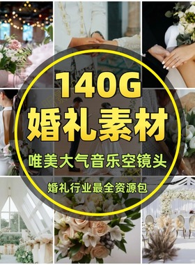 婚礼婚庆摄影预设调色唯美大气音乐空镜头视频素材PRAE快剪辑模板