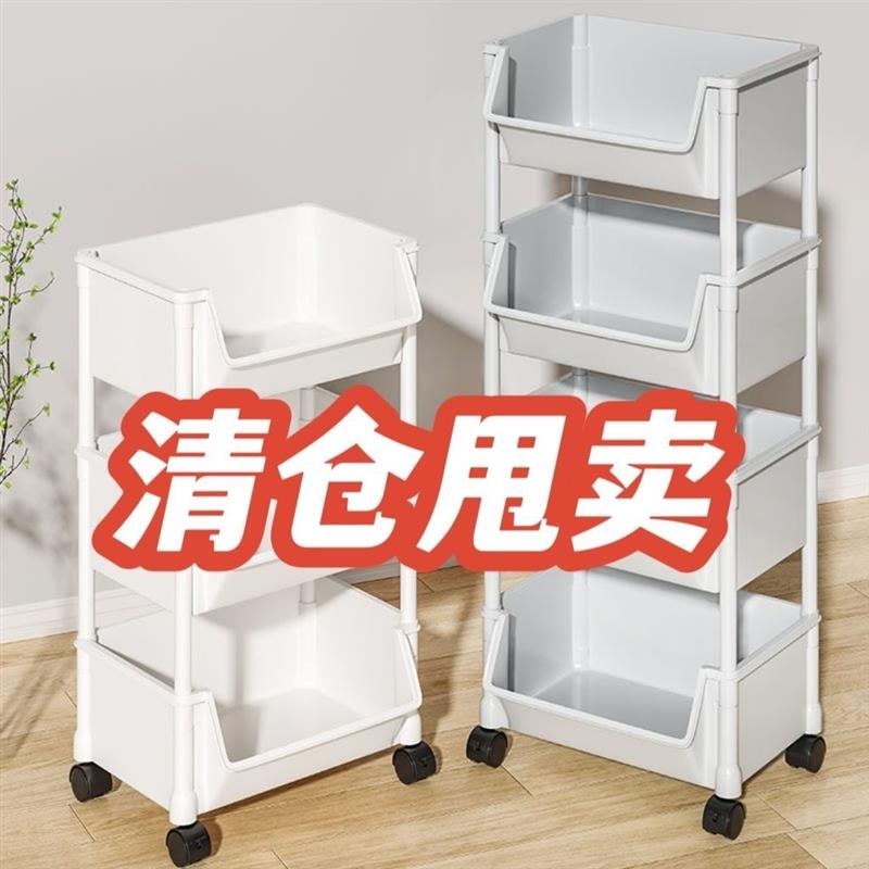 移动书架置物架落地多层带轮客厅卧室宿舍儿童小书柜小推车收纳架