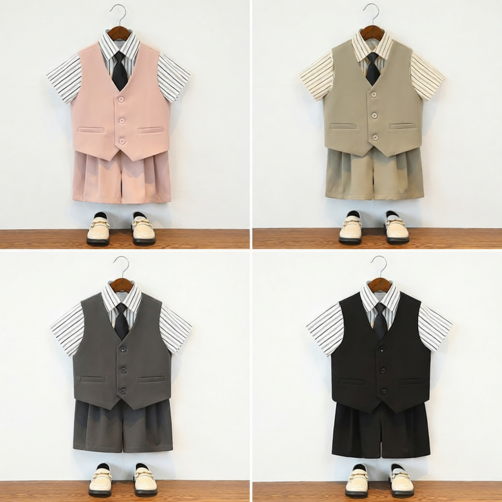 儿童英伦绅士西服马甲礼服套装｜