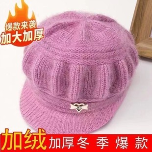 冬季 女中老年帽子百搭加厚加绒针织毛线帽妈妈奶奶老人帽保暖 新款