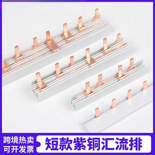 短款汇流排1P2P3P4P电气63A紫铜
