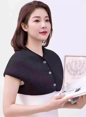 男女通用羊羔绒加绒护肩披肩坎肩防寒保暖睡觉专用秋冬加厚马甲