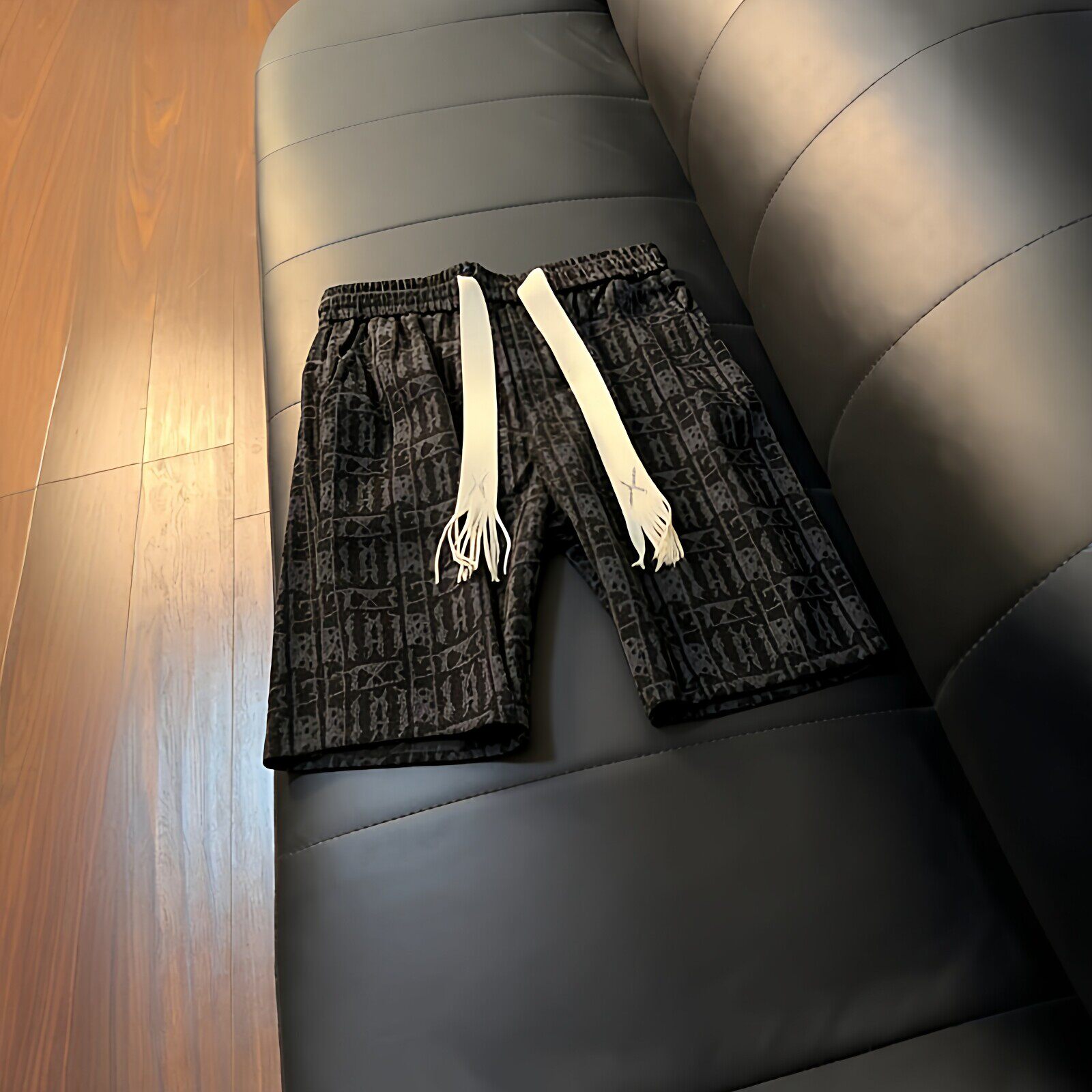 美式扎染格子短裤男款春夏季运动跑步健身卫裤透气高级感五分裤子